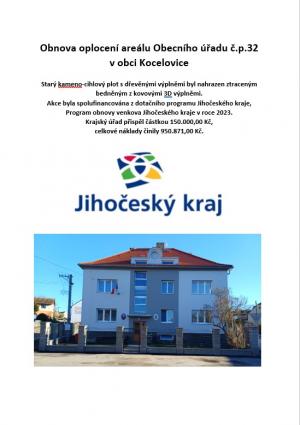 Publicita projektu "Obnova oplocení areálu Obecního úřadu č.p.32"